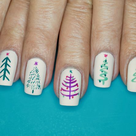 christmas tree nail art tutorial