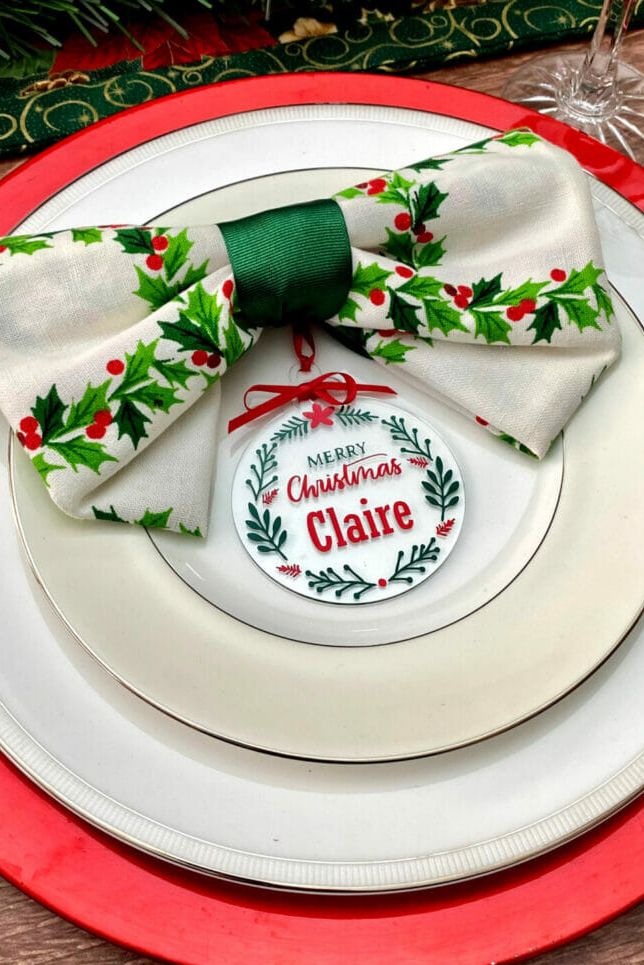 christmas table decorations  christmas place card ornaments