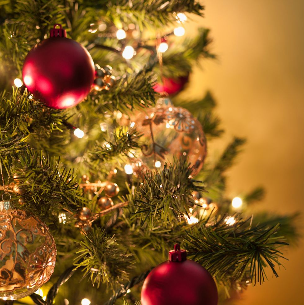 christmas ornaments on tree
