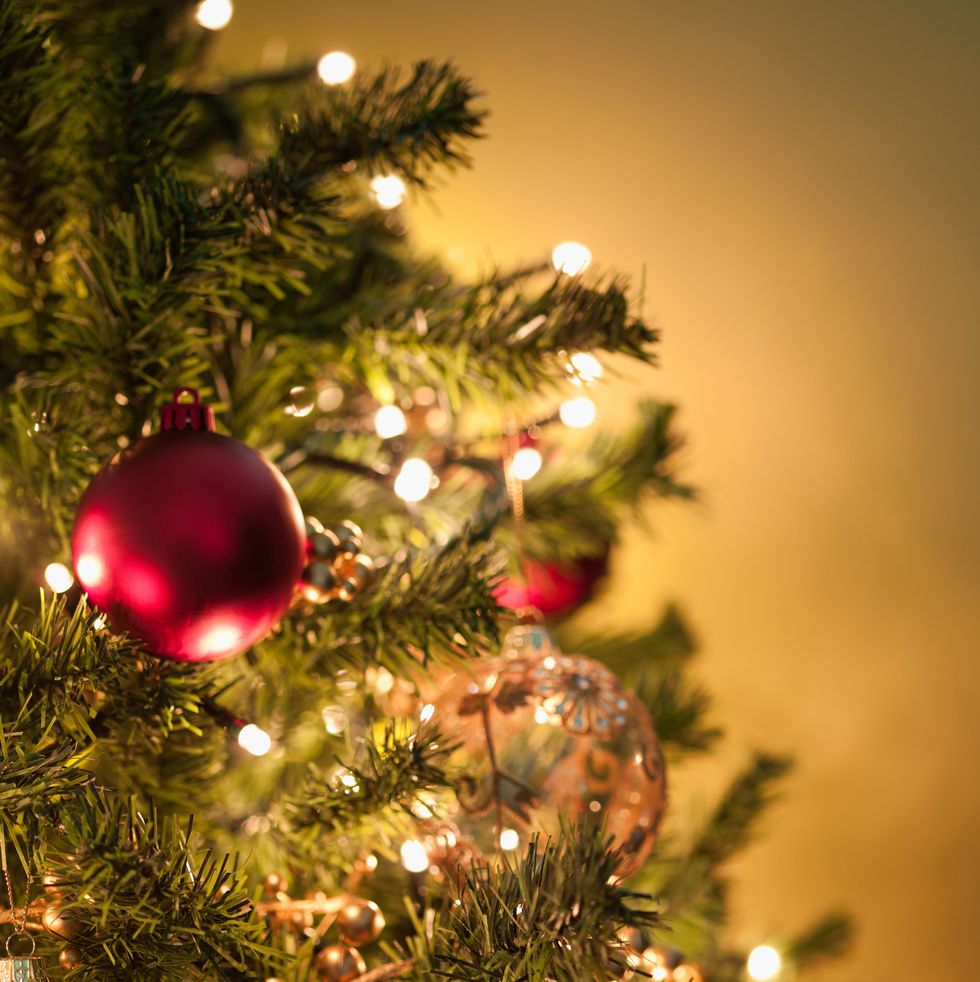 christmas ornaments on tree