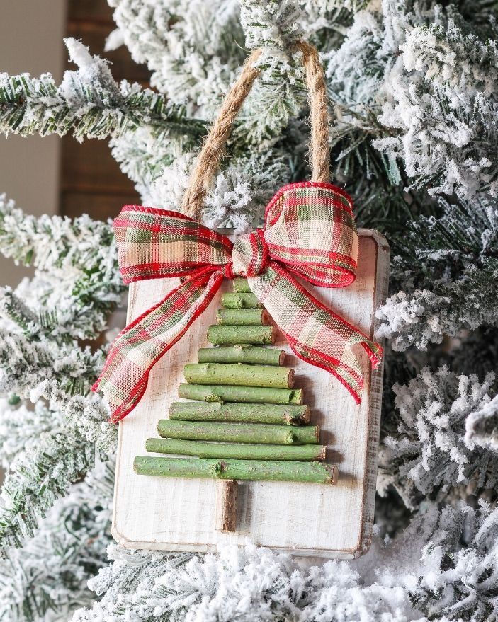 christmas crafts twig tree ornament