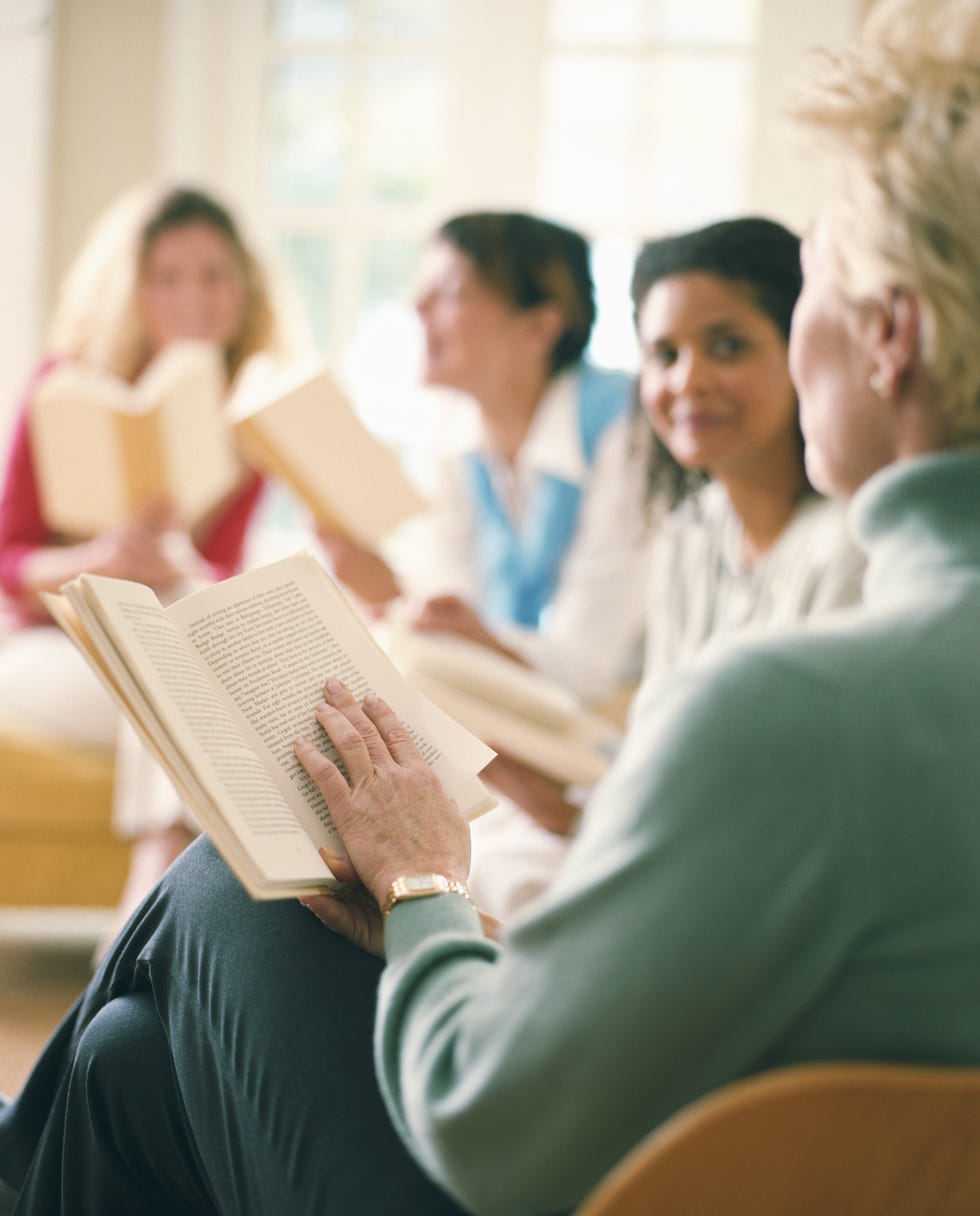 group of women reading books