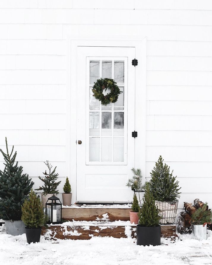 christmas porch decor vintage planter display