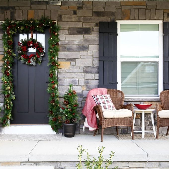 christmas porch decor traditional porch display