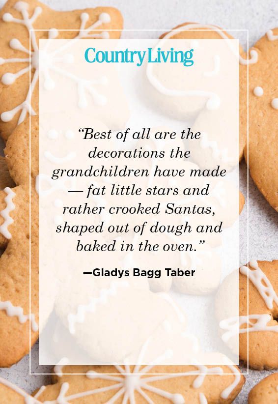 christmas quote by gladys bagg taber on background of christmas cookies decorated with white icing