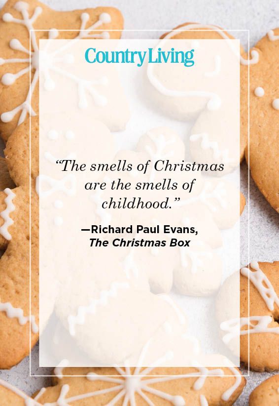 christmas quote from the christmas box on background of christmas cookies decorated with white icing