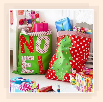 christmas sacks filled with presents