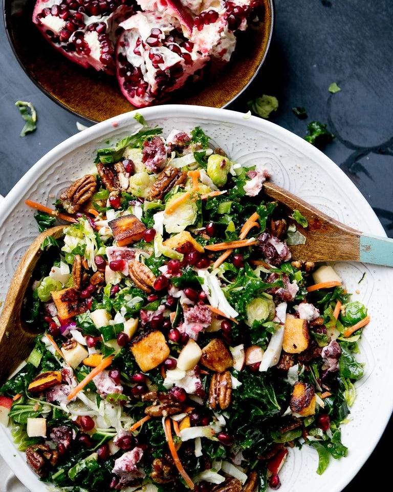 ultimate winter salad with pomegranates