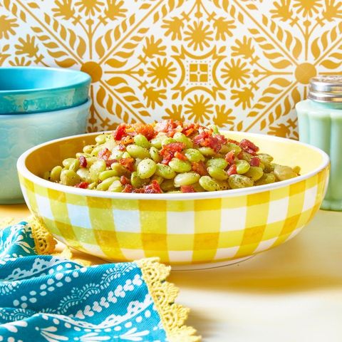 butter beans in yellow bowl