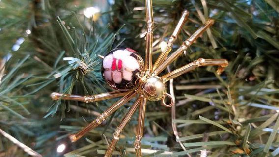 Christmas Spider 30 Red/silver/ Rhinestones 