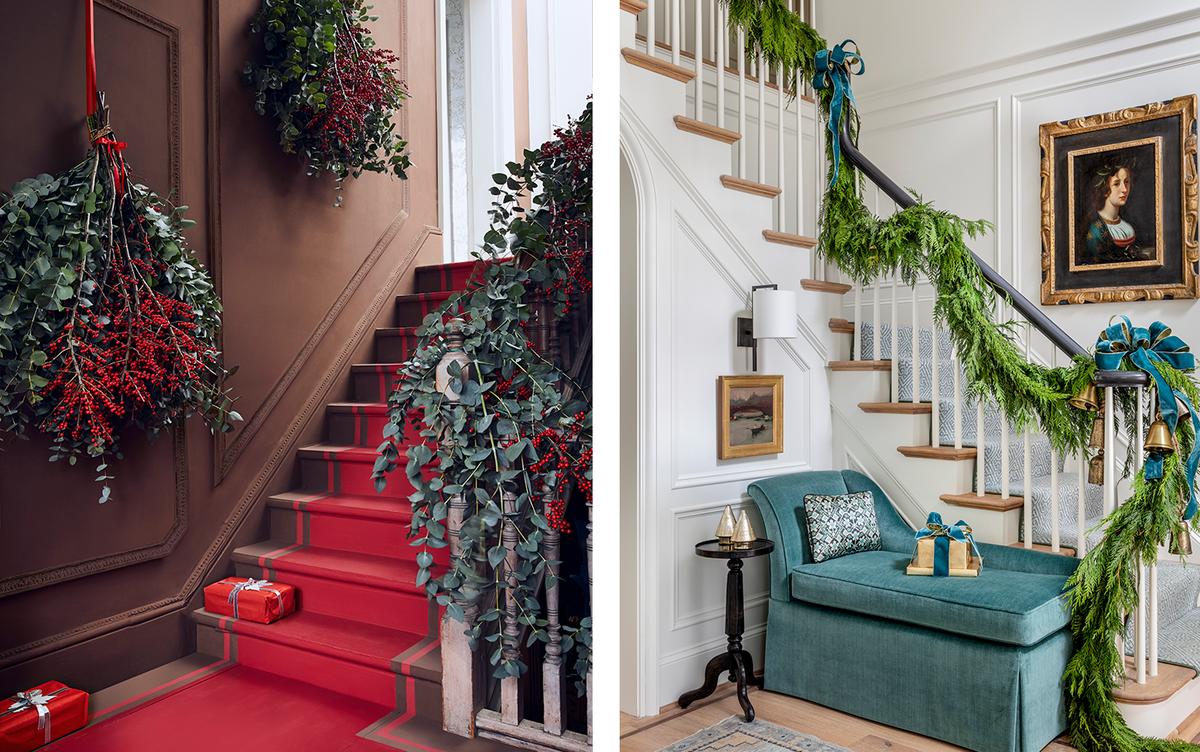Christmas Staircase Decorating