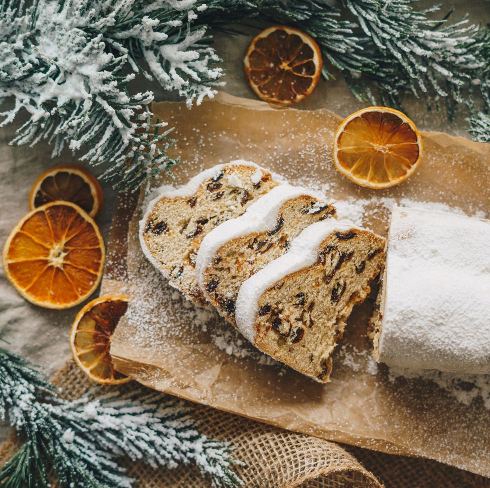 traditional christmas pastry dessert   stollen