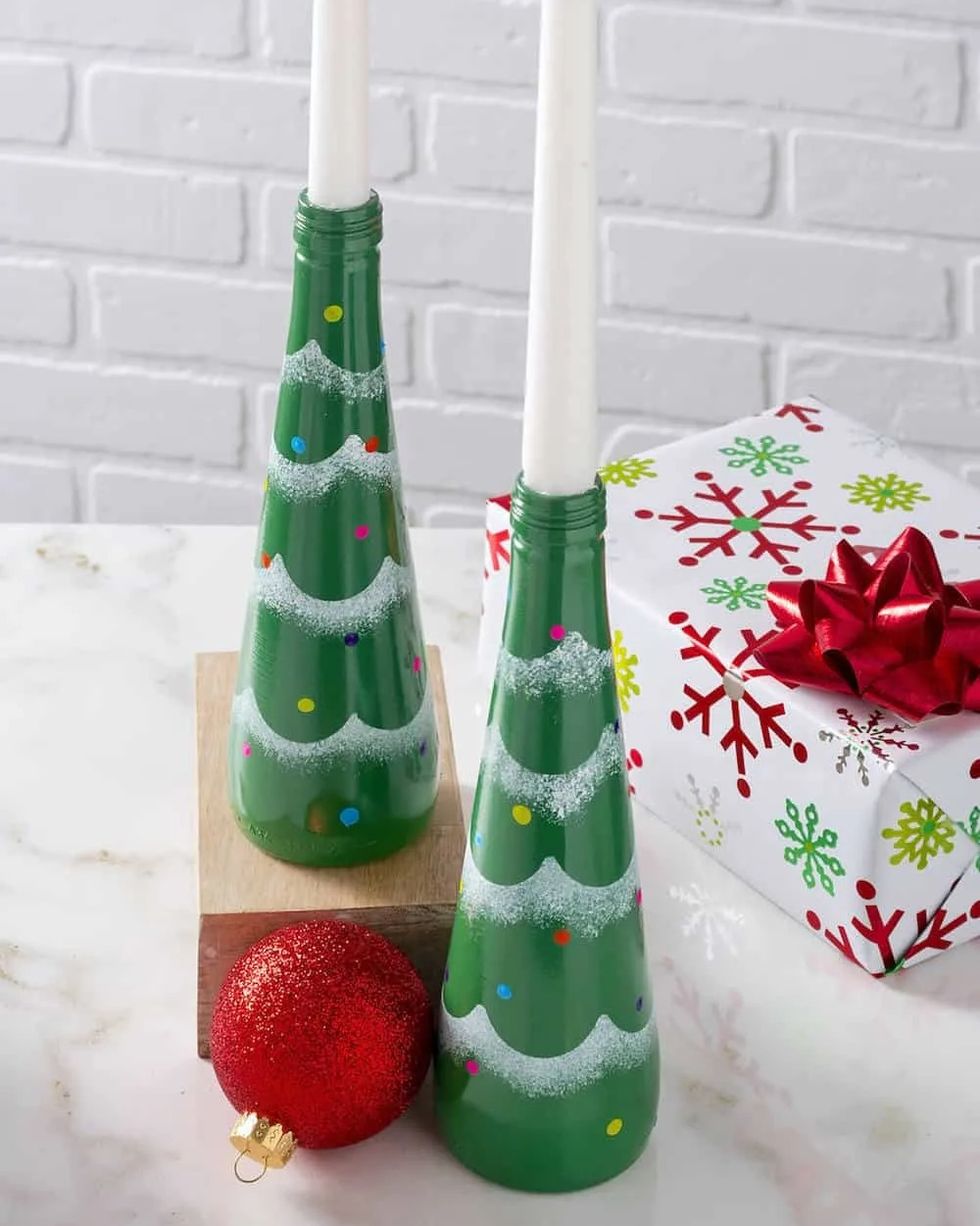 christmas table decorations recycled christmas candle holders