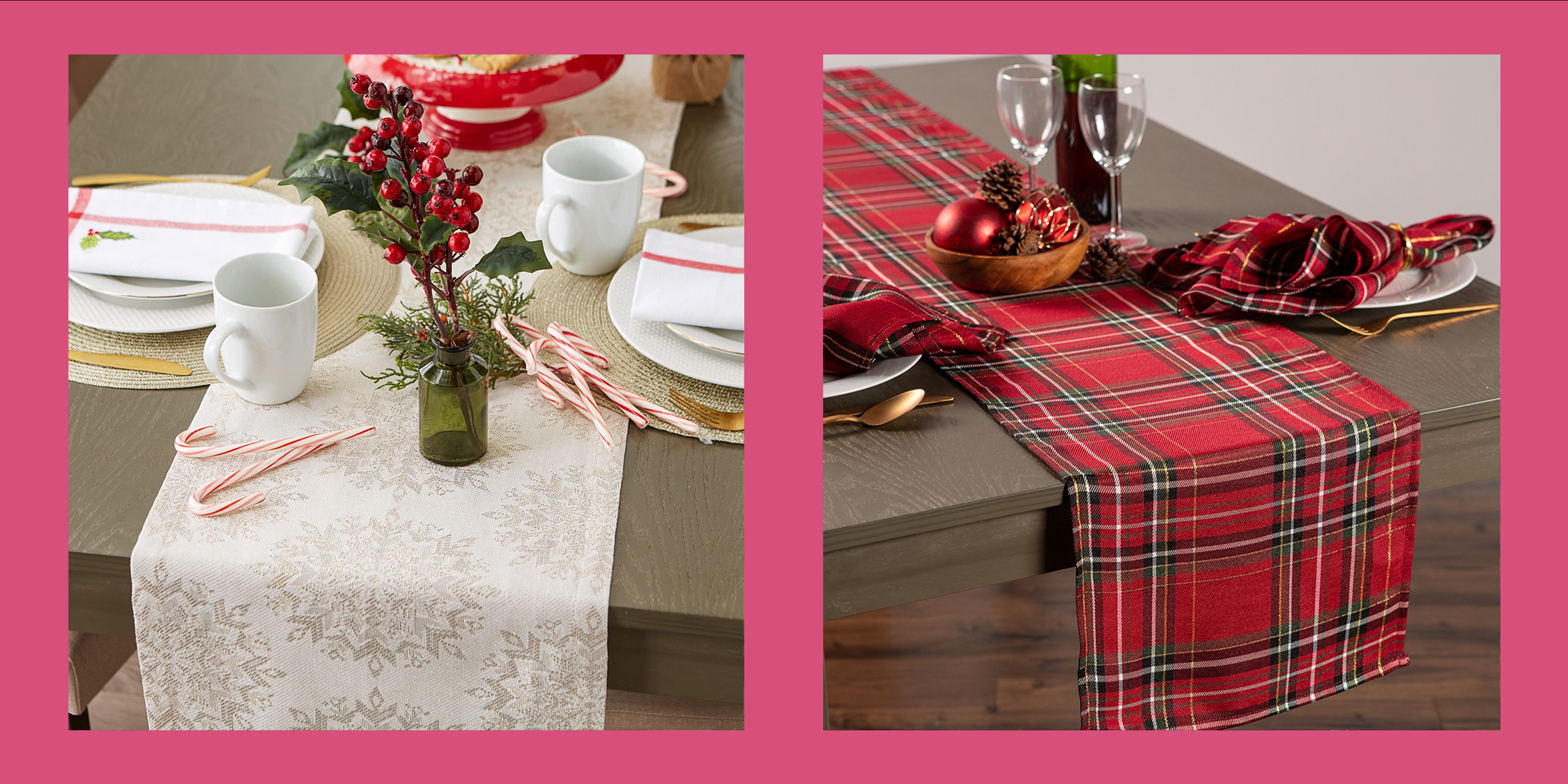 Black and White Gingham Christmas Table Runner Buffalo Check Plaid Xmas  Decoration Holiday Home Kitchen Decor (13 x 72)
