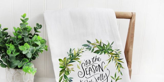 Holiday Greenery Christmas Kitchen Towels