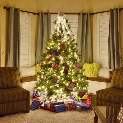 Christmas tree, Christmas decoration, Christmas, Room, Tree, Living room, Property, Home, Interior design, Christmas ornament, 