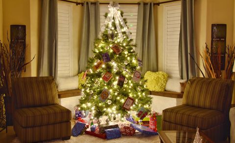 Christmas tree, Christmas decoration, Christmas, Room, Tree, Living room, Property, Home, Interior design, Christmas ornament, 
