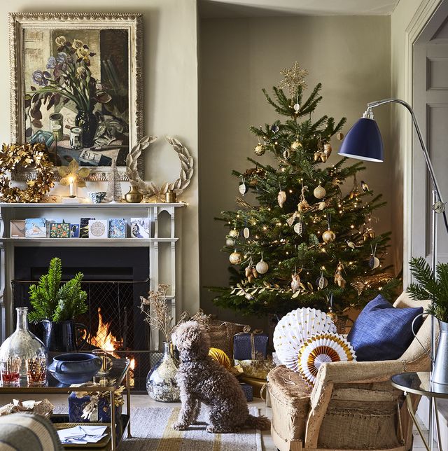 Premium Photo  Warm and cozy living room with fireplace stockings and  festive touches