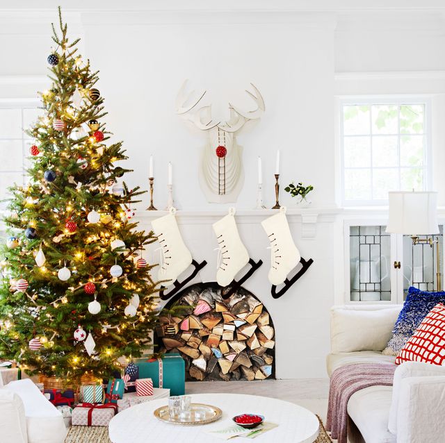 Elegant and Festive Christmas Tree Decorated with Red, Green, Silver, and  Gold Colors