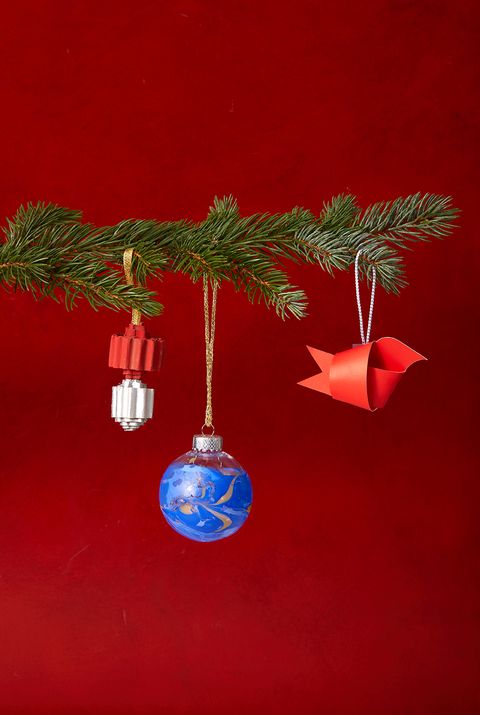 christmas tree decoration ideas, marble ornaments