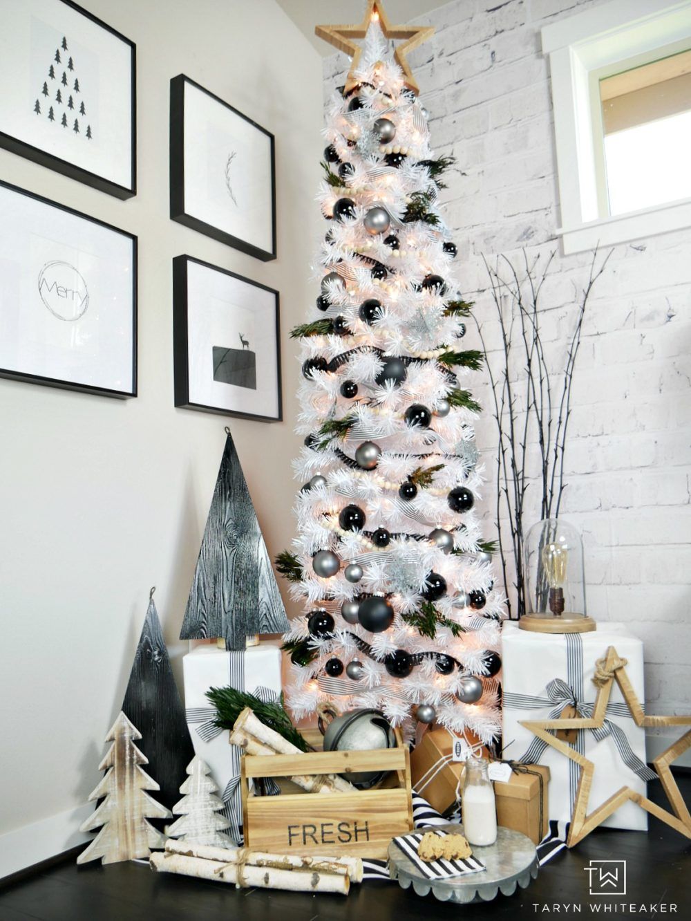 Purple, white silver on a black Christmas tree  Purple christmas  decorations, Purple christmas tree decorations, Black christmas decorations