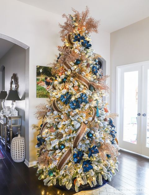 navy gold christmas tree decorations