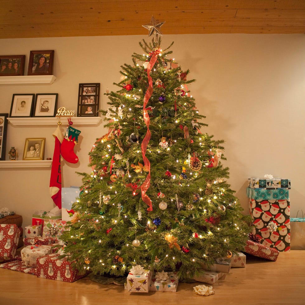 christmas symbol - Christmas tree surrounded by gifts