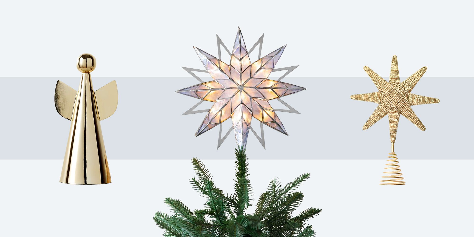 Gold Rhinestones Christmas Tree Top