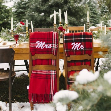 christmas wedding ideas  blanket decor