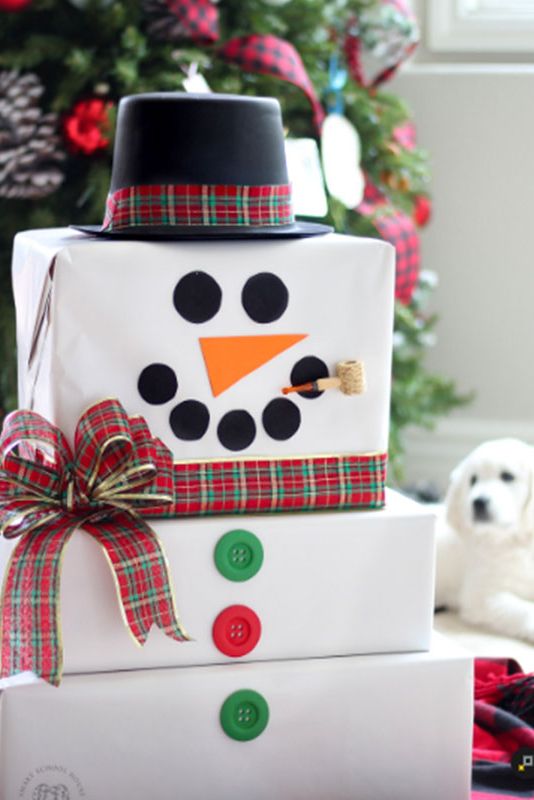 christmas wrapping ideas snowman