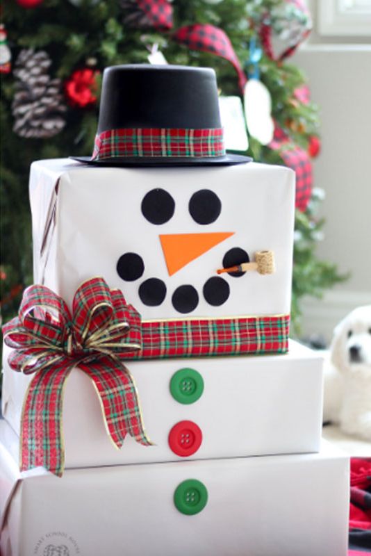 christmas wrapping ideas snowman