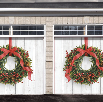 christmas wreath garage banner