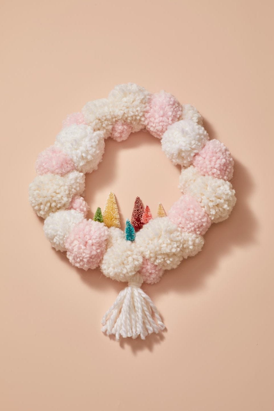 How to Make a Christmas Tree Forest Pom-Pom Wreath