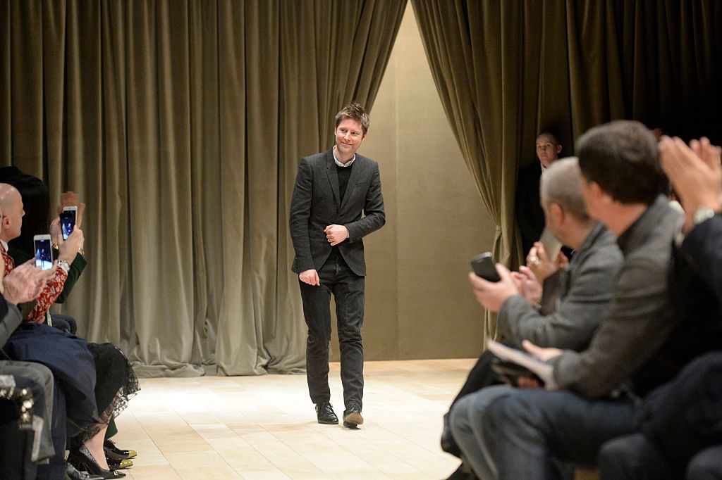 Christopher Bailey takes a bow at the Burberry show