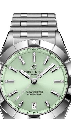 chronomat 32 stainless steel  mint green