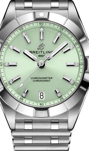 chronomat 32 stainless steel  mint green