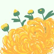 Petal, Yellow, Flower, Botany, Art, Flowering plant, Plant stem, Paint, Pedicel, Illustration, 