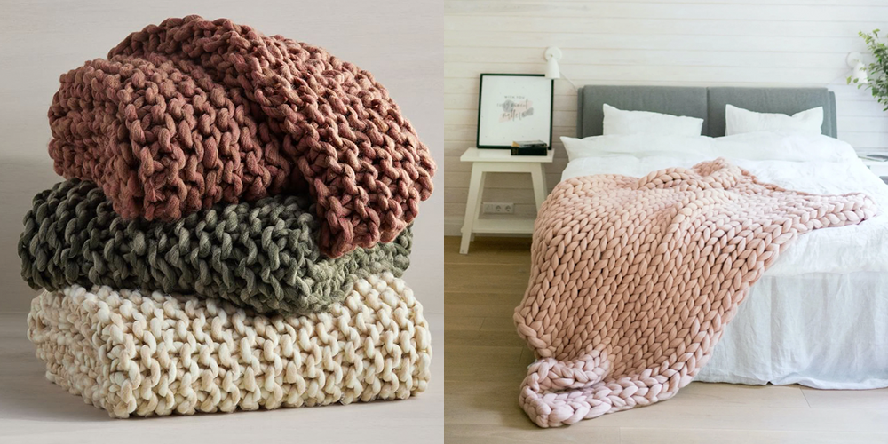 Best chunky knit throw blanket sale