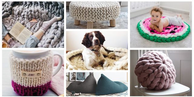 Chunky knits - knitted homewares