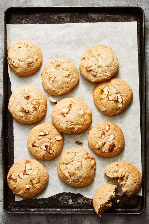 chunky nut butter cookies on parchment paper