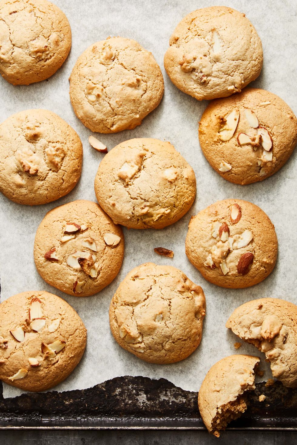 chunky nut butter cookies on a baking dish