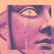 This is an image virgin mary crying