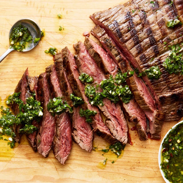 flank steak with chimichurri sauce