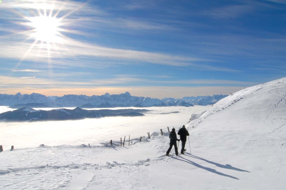Snow, Winter, Ski mountaineering, Piste, Sky, Ski touring, Skiing, Mountain, Winter sport, Ski, 