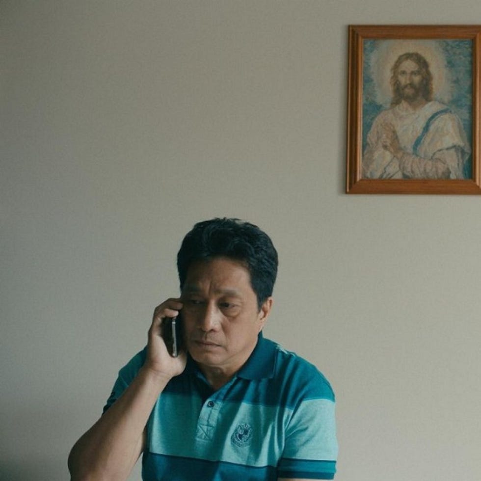 a man talking on a cell phone
