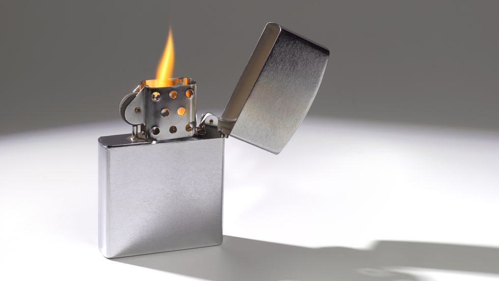 cigarette lighter with flame