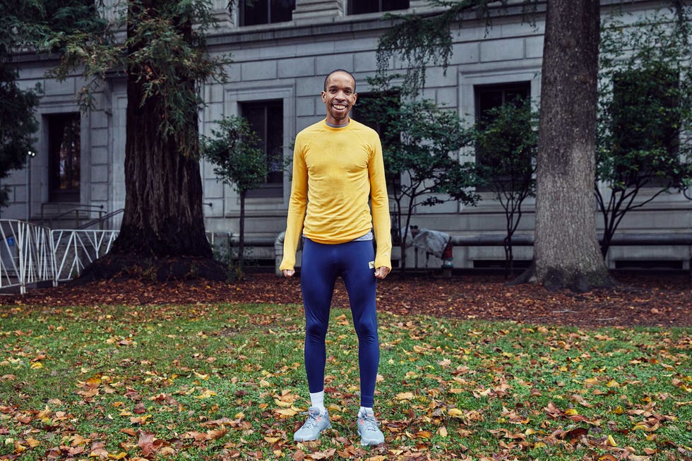Yellow, Standing, Street fashion, Tree, Fashion, Grass, Leaf, Autumn, Jeans, Footwear, 