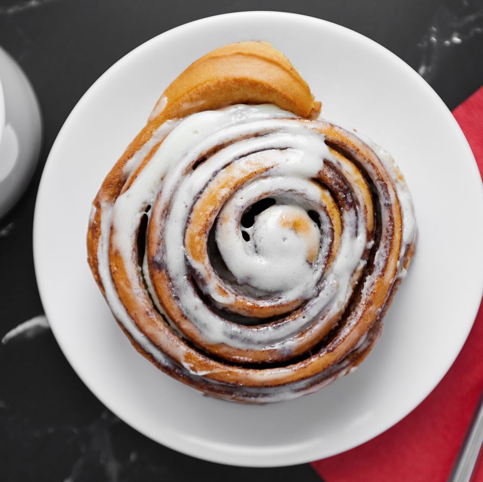 cinnamon roll and coffee