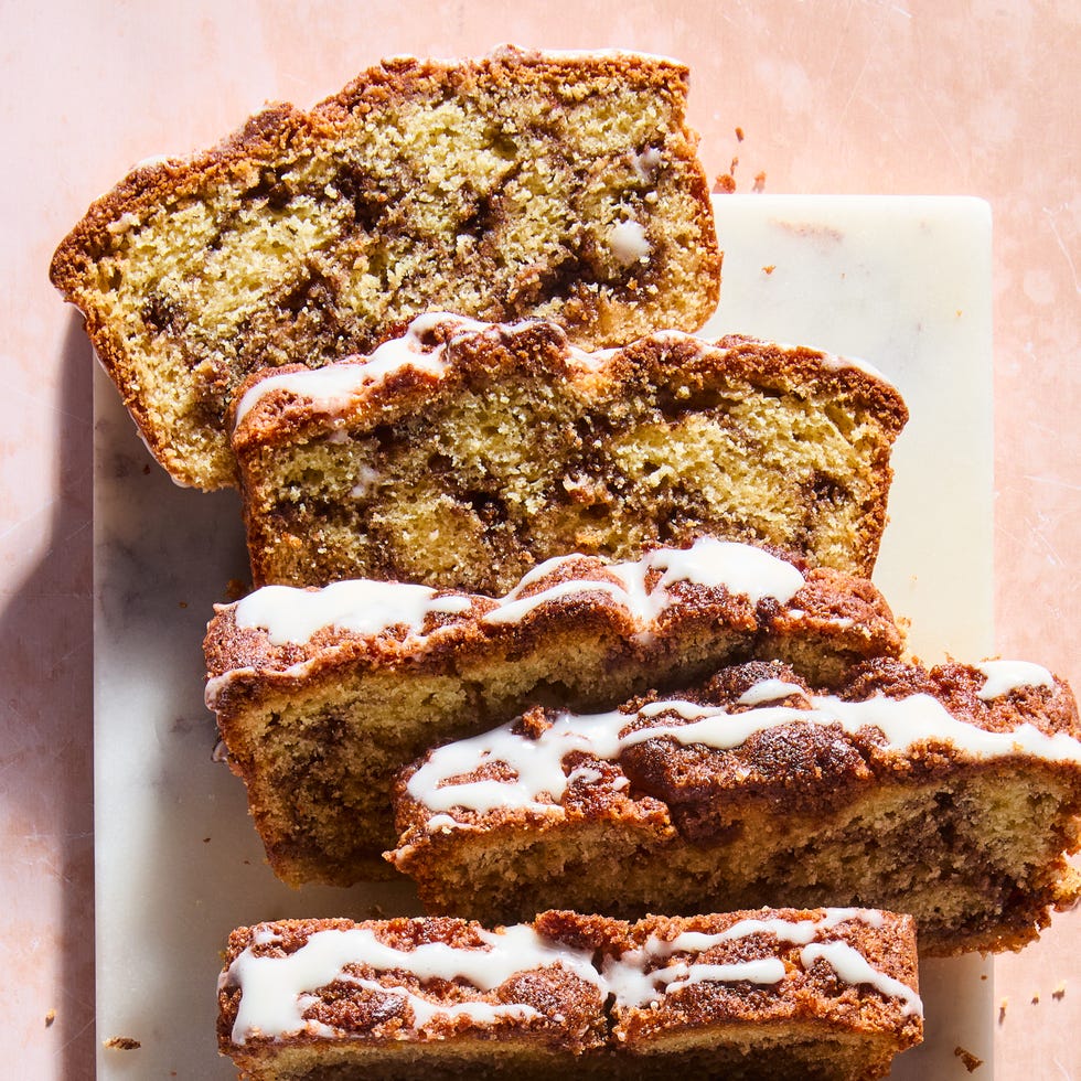 cinnamon bread topped with icing