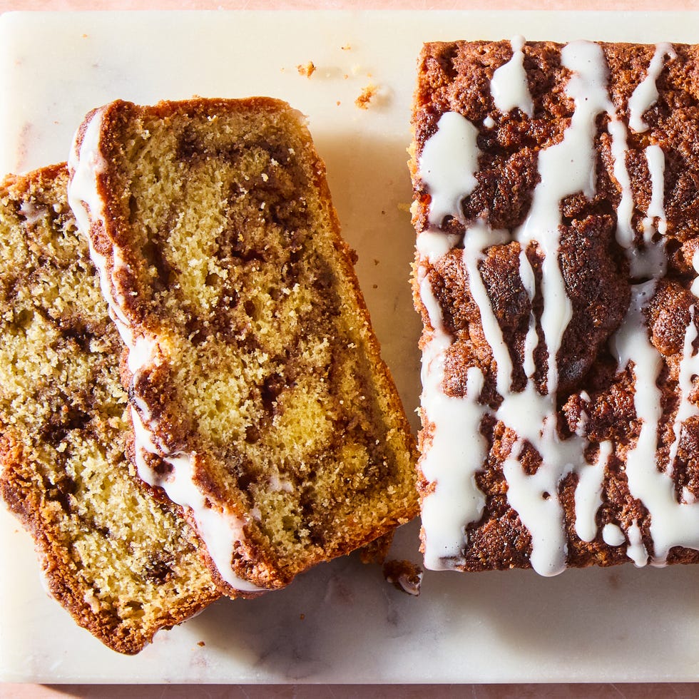 cinnamon bread topped with icing